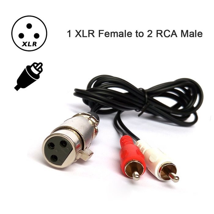 Yeworth&reg; 5ft/1.5m XLR Y Splitter Patch Cable, 1 XLR Female to 2 RCA Male Stereo Plug Adapter Cable N8