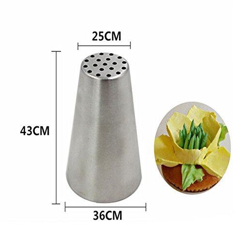 Signstek Stainless Steel 9PCs Russian Style DIY Cake Decoration Petal Piping Nozzle Tips-Making Bakery Tips N7