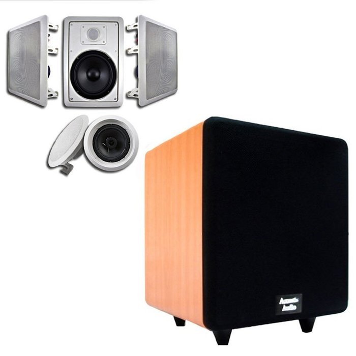 Acoustic Audio HT-65 In-Wall/Ceiling 5.1 Home Theater 6.5" Speakers and 15" Powered Sub HT-65-CS15C