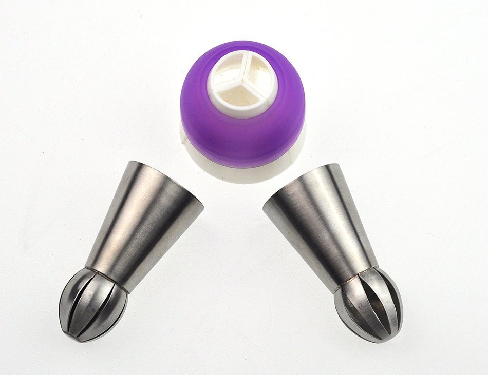 BeBeFun 304 Stainless Steel Large Piping Tips Russian for Cupcake/ Wedding Cake Decoration Set. 2 Russian Piping... N2