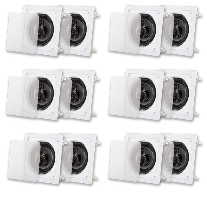 Acoustic Audio CS-I63S-6PR 300 Watt 6.5" 3-Way Home Theater In-Wall/Ceiling Speakers (6-Pair)