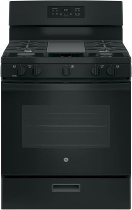 GE JGBS66DEKBB 30" Gas Freestanding Range with Sealed Burner, 5.0 Cu. Ft. Primary Oven Capacity, in Black N3
