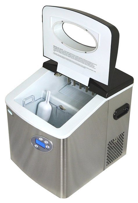 Newair AI-215SS Stainless Steel Portable Ice Maker with 50 Lbs. Daily Capacity N8