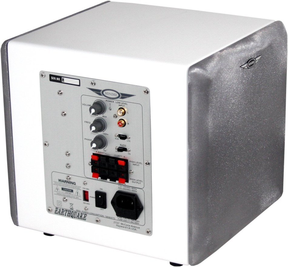 Earthquake Sound MiniMe P8 White Passive Tuned Mini Subwoofer (Piano White) N3