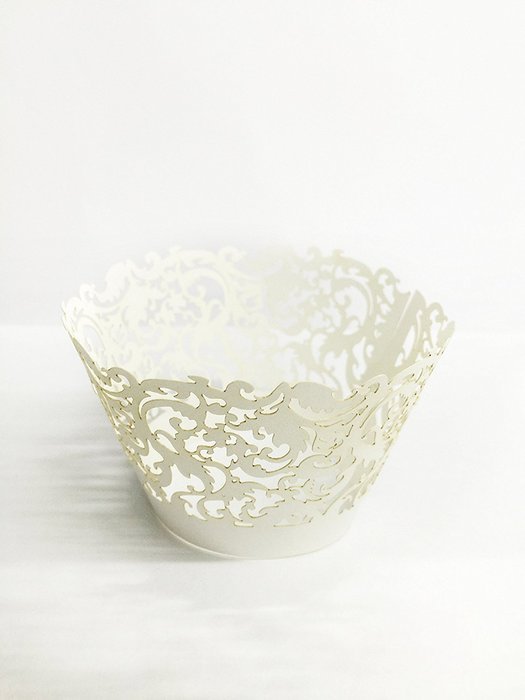 HUAL Cupcake Wrappers 50 Filigree Artistic Bake Cake Paper Cups Lace Laser Cut Liner Baking Cup Muffin Case Trays... N14
