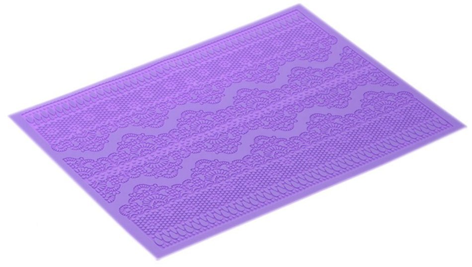 Lesirit Flower Pattern Silicone Fondant Cake Lace Embossed Mold Mat,14.96"&times;11.22" (2 mm) (A) N7