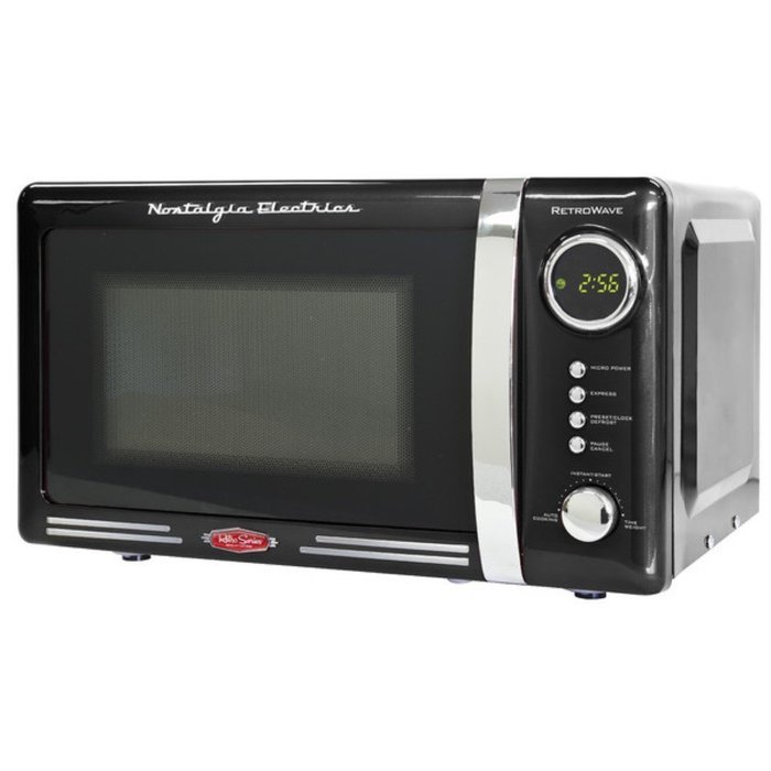 Nostalgia Electrics 0.7 Cu. Ft. 700W Countertop Microwave, Microwave Ovens Countertop, Black