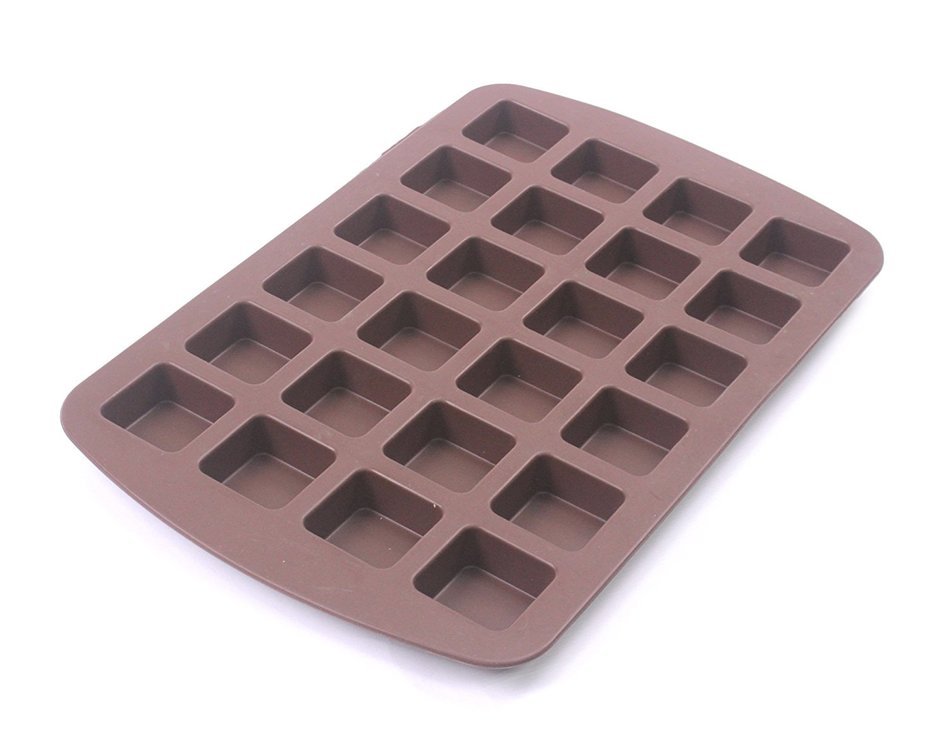 Q-life 24-cavity Silicone Brownie Squares Baking Mold Cake Chocolate Pan Candy Silicone Baking Mold Tray (1pce... N4