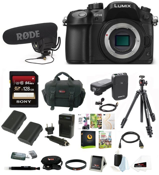 Panasonic LUMIX 16MP Mirrorless Digital Camera (Body Only) with RodeLink FM Wireless Filmmaker System & 128GB... N6