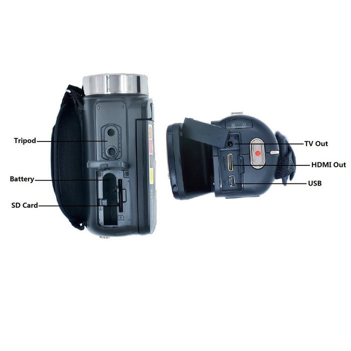 SSstar FHD 1080P Digital Video Camera Camcorder with Night Vision 24MP 3 Inch Touch Screen Color Black N4