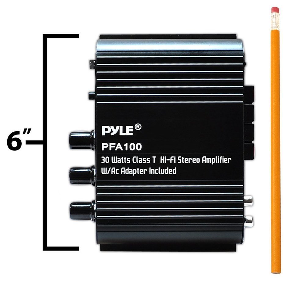 Pyle PFA100 30 Watt Class T Hi-Fi Stereo Amplifier with Ac Adapter