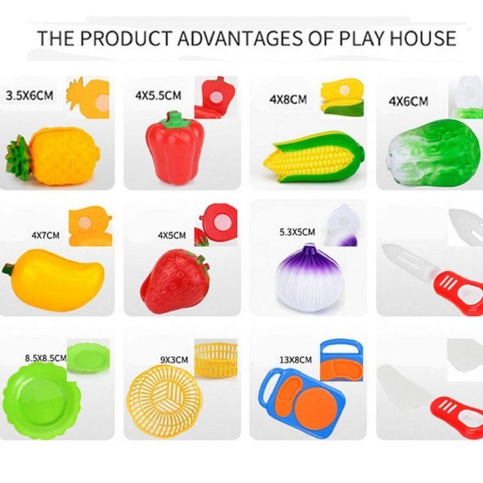 Kid Educational Toy,BeautyVan 12PC Cutting Fruit Vegetable Pretend Play Children Kid Educational Toy N2