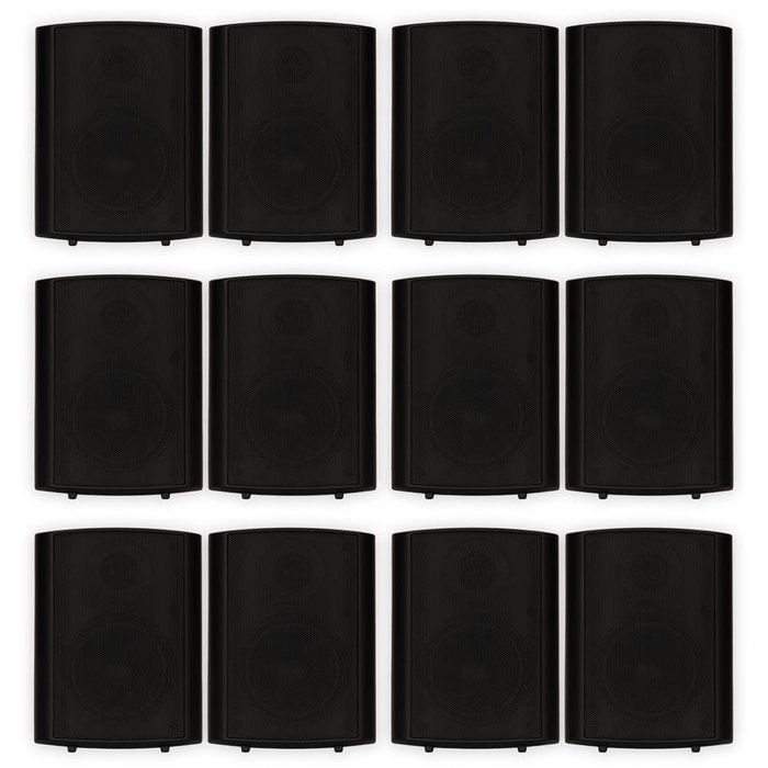 Theater Solutions TS425ODB Indoor or Outdoor Speakers Weatherproof Mountable Black 6 Pair Pack