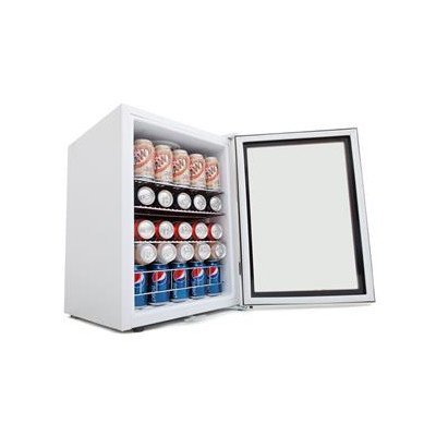 Whynter 1.7 cu. ft. Beverage Center with Lock 90 Can Stainless Steel Beverage Compact Refrigerator -White N2