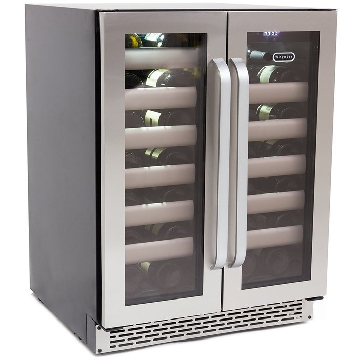 Whynter BWR-401DS Elite 40-Bottle Seamless Stainless Steel Door Dual Zone Built-in Wine Refrigerator N8