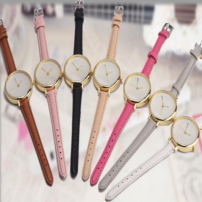 XILALU Women watch, Leather printing Analog Quartz concise Fashion Ladies table Wrist Watch (Beige) N6