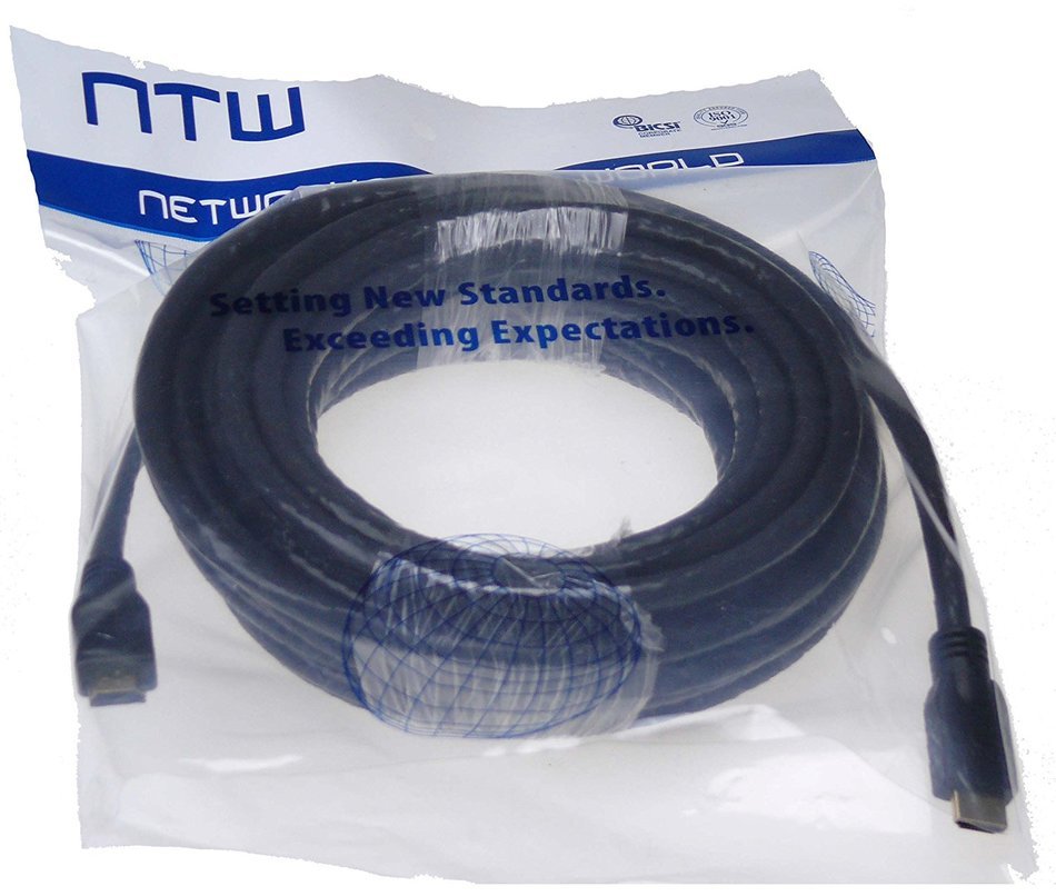 NTW 75 ft. True Plenum HDMI cable (CMP rated), 24 AWG, Gold plated Connector, with Redmere chipset Made in USA... N6