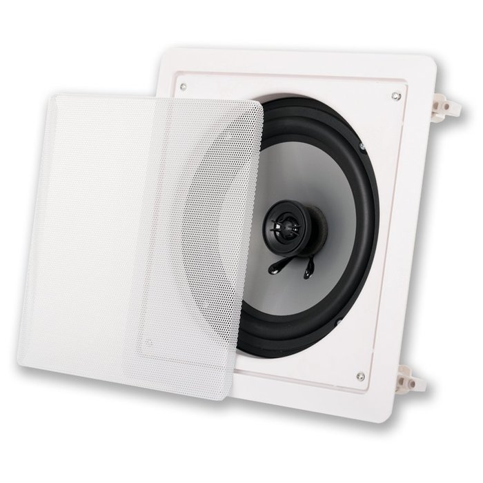 Acoustic Audio CS-i82s 8-Inch Square 2 Way Speaker (White)