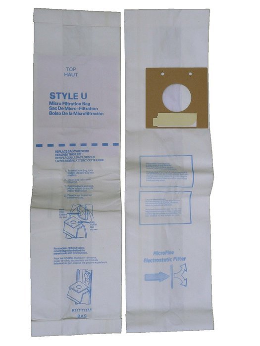 6 Eureka U Bravo Vacuum Bags, Bravo II, Direct Air, World Vac, White Westinghouse Vacuum Cleaners, 57802A, 54310... N2