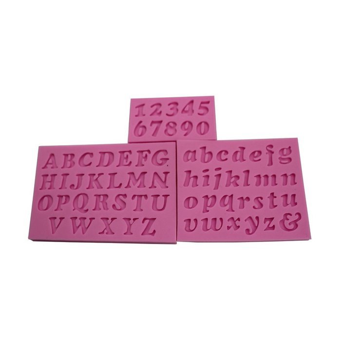 Joylive 3pcs/set Mini Letter&Number Silicone Handmade Fondant Cake Decorating DIY Mould Mold