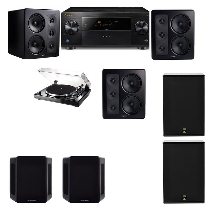 M&K Sound S300 Monitor Speaker 5.2 Thorens TD-240-2 X12 Pioneer Elite SC-89