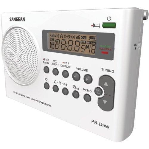 New SANGEAN PR-D9W Portable AM/FM/NOAA Alert Radio with Rechargeable Battery