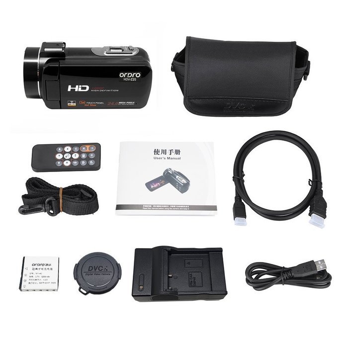 Ordro HDV-Z20 Full HD Digital Video Camcorder Wi-Fi (1080P, 16x Zoom, Max 24.0Megapixels, Exmor R COMS Sensor)... N6