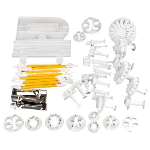 Sonline 14 Set Cake Decorating Sugarcraft Plunger Cutter Modeling Tools Smoother N4