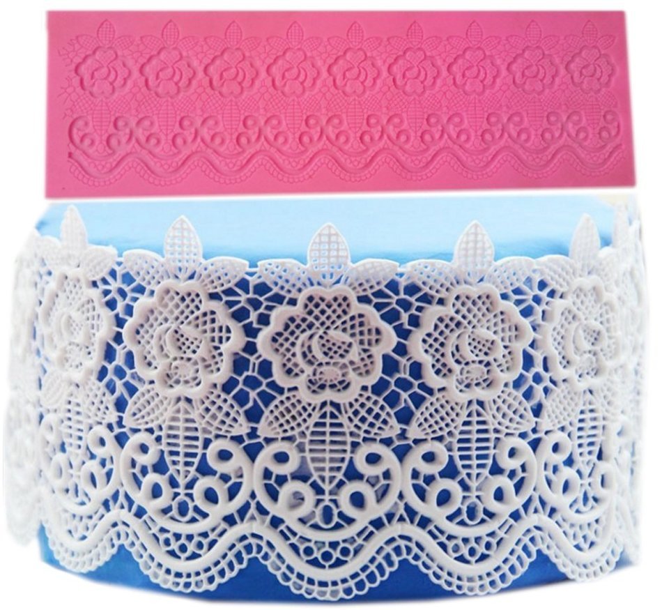 Lesirit Silicone Fondant Cake Decorating Mold Lace Chocolate Lace Mold Mat (B) N3
