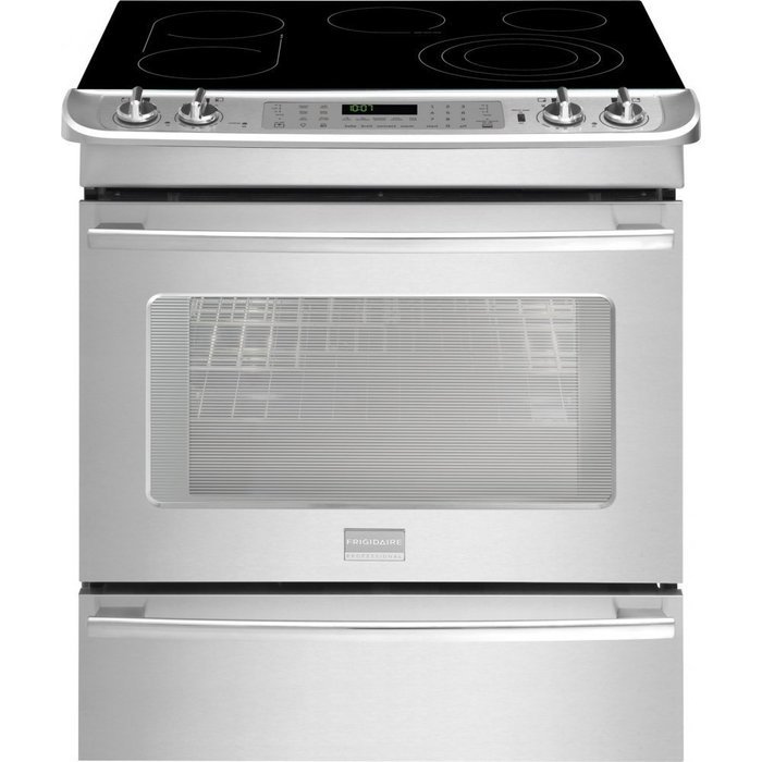 Frigidaire FPES3085PF Professional 30" Stainless Steel Electric Slide-In Smoothtop Range - Convection