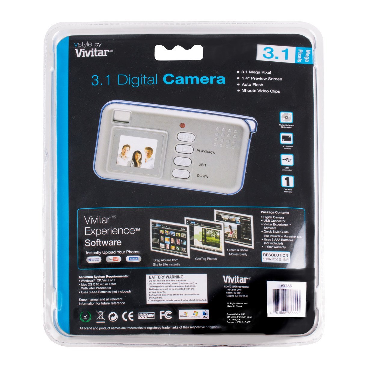 Vivitar 3.1MP Digital Still Camera (VS28BSILVER) N4 free image download