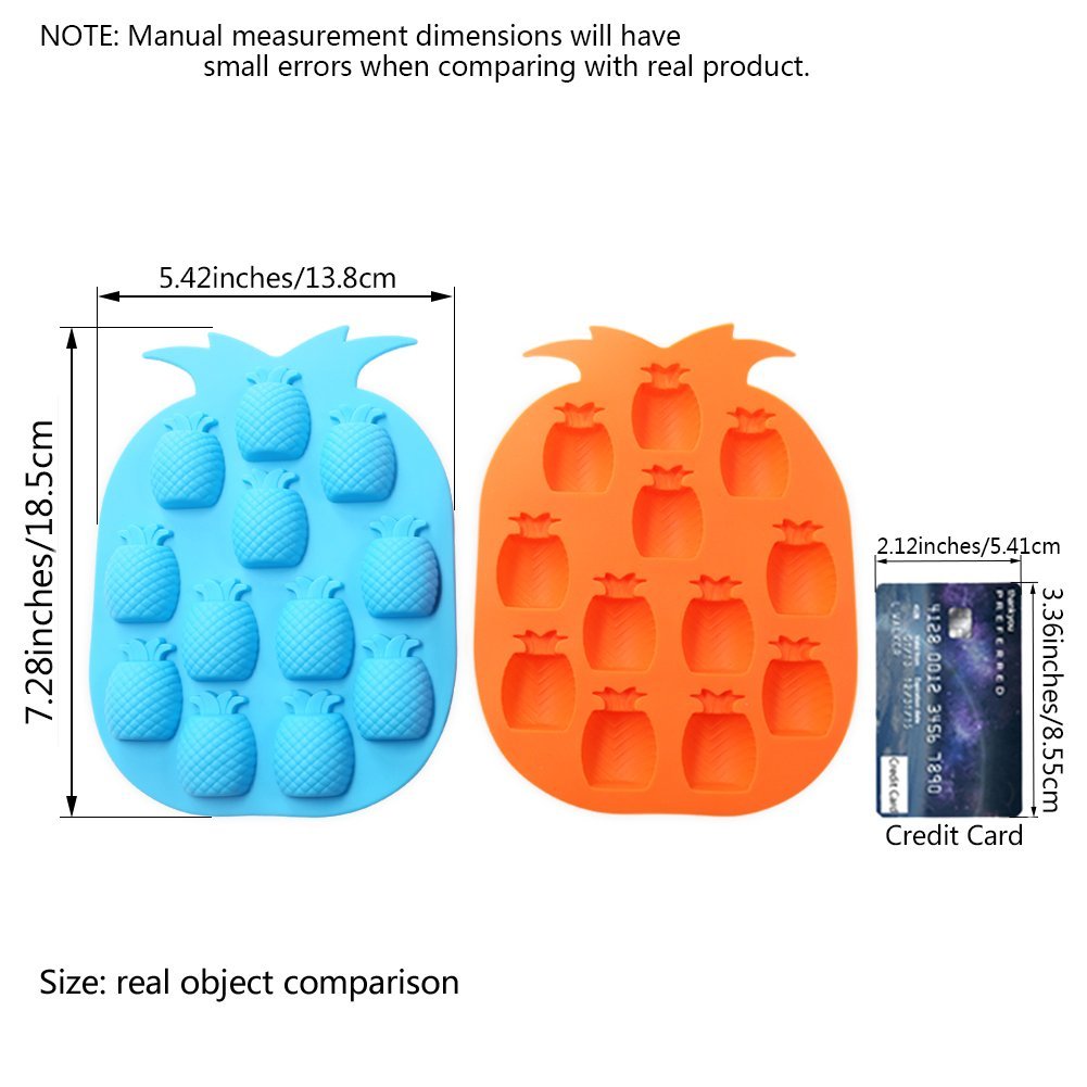 Candy Making Molds, 2PCS YYP [12 Cavity Pineapple Shape Mold] Silicone ...