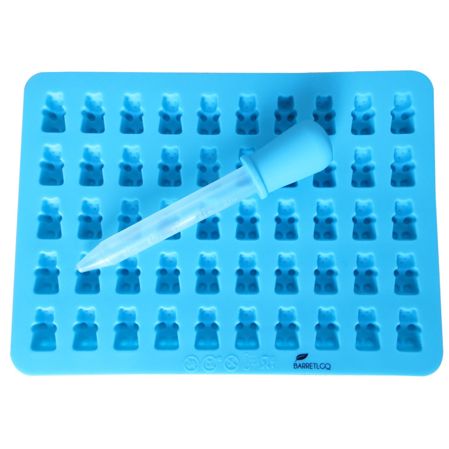 2 Pack 50 Cavity Silicone Gummy Bear Candy Chocolate Mold With a Bonus