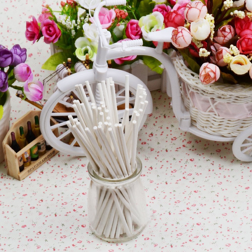 Dealglad 100pcs paper lollipop sucker sticks for cake pops candy 6