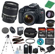 Canon Rebel T5 Camera International Version with 18-55mm IS + 2pcs 16GB Memory Card + Case + Card Reader + Tripod...