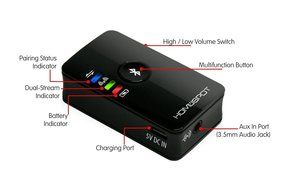 HomeSpot MultiLink Bluetooth Audio Receiver Dongle, Connect to 2 Mobile Devices At Once USB 2.5A N19