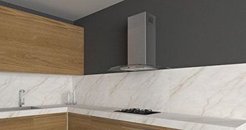 Faber TRAT36SS600-B 36" Tratto Curved Glass Range Hood, Stainless Steel N4