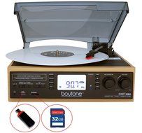 Boytone BT-19DJW-C 3-speed Turntable, 2 Built in Speakers Large Digital Display AM/FM, Cassette, USB/SD/AUX/MP3... N4