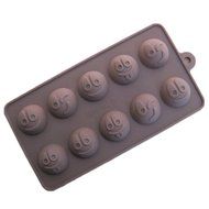 JLHua 10-Cavity Funny Emotion Emoji Silicone Cake Chocolate Soap Decoration Mold