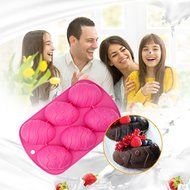inkint 6-Hole Easter Festival Egg Cake Bread Muffin Brownie Cupcake Fondant Making Baking Mold Silicone DIY Homemade...