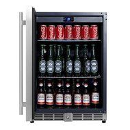 KingsBottle 450 Can Beverage Cooler, Stainless Steel with Glass Door N18
