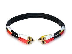 Monoprice 106026 1.5-Feet Triple RCA Stereo Video Dubbing Composite Cable