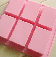 Creativelife 6-cavity Plain Basic Rectangle Silicone Mould for Homemade Craft Soap Mold cake mold Ice cube tray