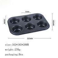 KYW muffin tin- Cupcake muffin pans,6 Cups-Black N5