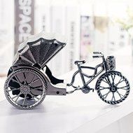 Desk Clock Vintage Watch Alarm Clock Retro Rickshaw Desktop Ornaments Plastic