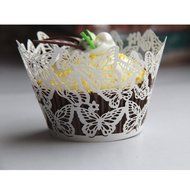 Kuke 24 pcs Dancing Butterfly Laser Cut Cupcake Wrappers Cupcake Liners Muffin Container for Baby Shower Baby... N6