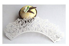 Kuke 24 pcs Dancing Butterfly Laser Cut Cupcake Wrappers Cupcake Liners Muffin Container for Baby Shower Baby... N7