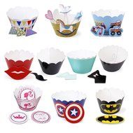 Click Down 12pcs DIY Mustache Cupcake Wrappers Cake Toppers Picks Decoration N2