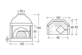 Masonry Wood Burning Fireplace "Professional 100"