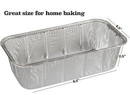Paksh Disposable Loaf Pan - 50 Baking Pans for Breads, Brownies, Pound Cakes, Meatloaf, and More | 8 &frac12; x 4 &frac12; x... N5